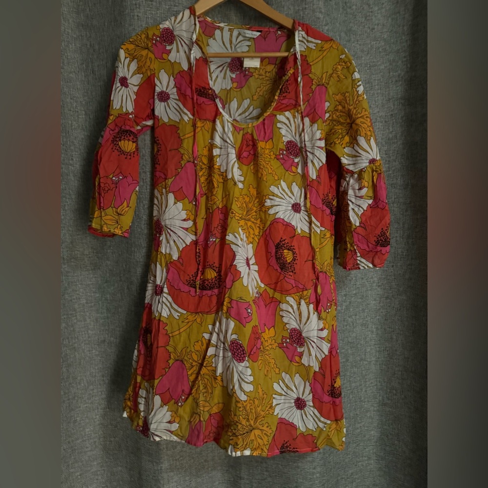 Trina Turk Women’s Red and Orange Floral Swimsuit Cover Up Tunic